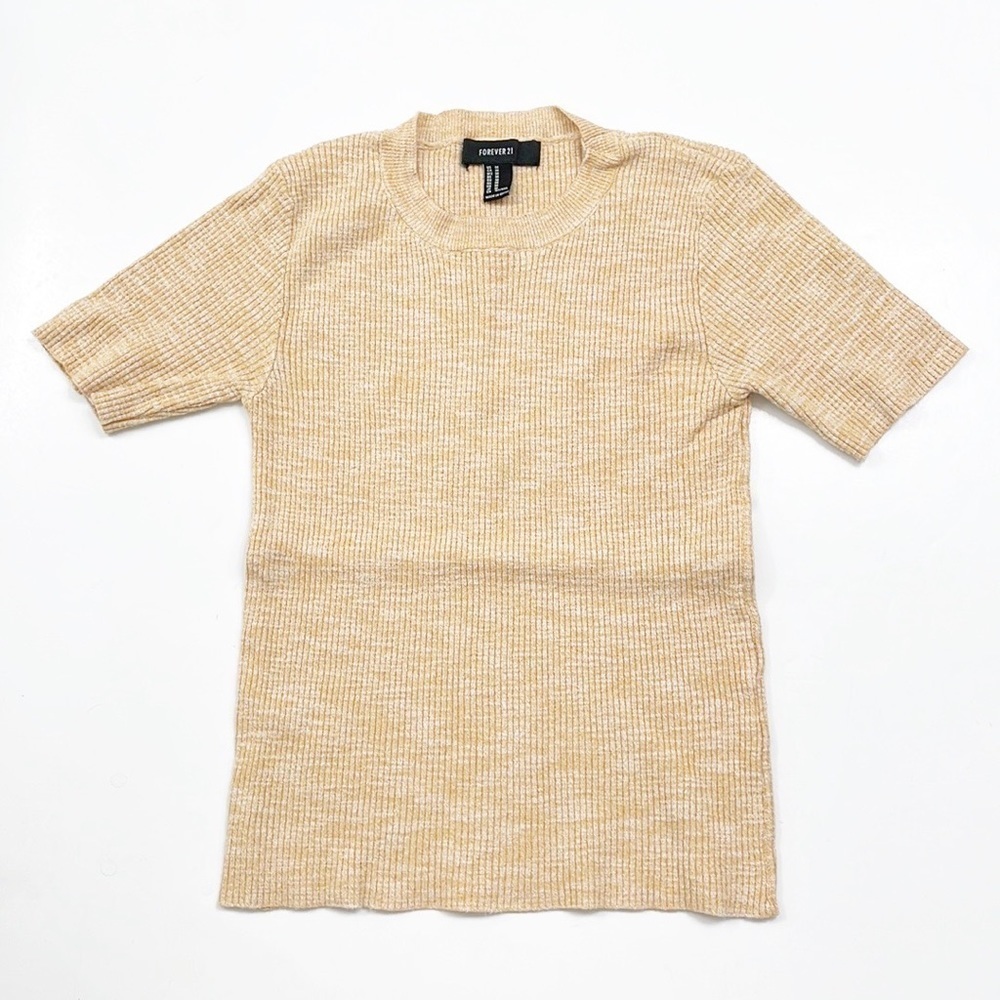 Forever 21 gold ribbed knit sweater